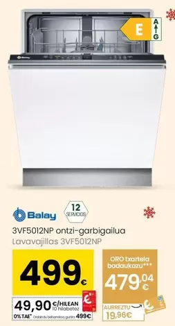 Balay - Lavavajillas 3VF5012NP