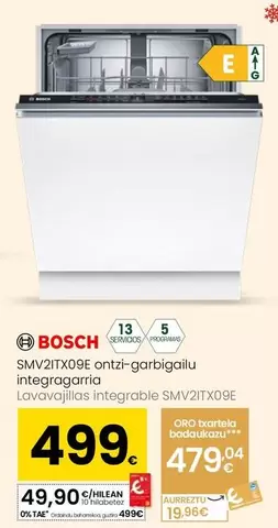 Bosch - Lavavajillas Integrable SMV2ITX09E