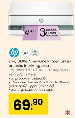 HP - Impresora Multifunción Envy 6130e All-in-one Printer