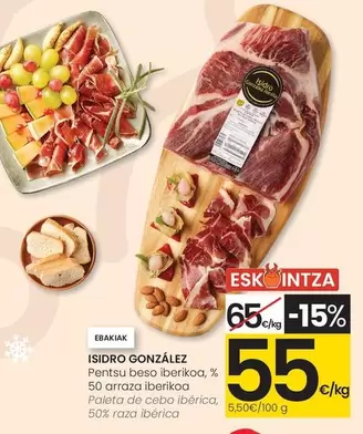 Isidro Gonzalez - Paleta De Cebo Ibérica, 50% Raza Ibérica 
