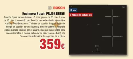 Bosch - Encimera  PUJ631BB5E