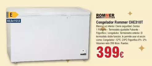 Rommer - Congelador Ronmer CHE310T