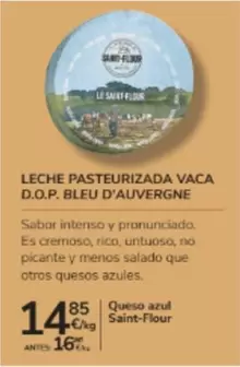 Leche Pasteurizada Vaca D.O.P. Bleu D'Auvergne