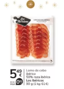 Lomo De Cebo Ibérico 50% Raza Ibérica Los Ibéricos