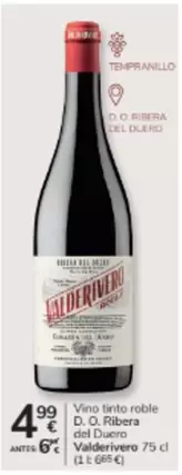 Tempranillo - Vino Tinto Roble D.o. Ribera Del Duero