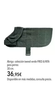 Rita - Abrigo Colección Tweed Verde Fred &  Para Perros
