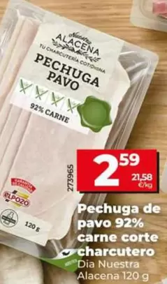 Dia Nuestra Alacena - Pechuga De Pavo 92% Carne Corte Charcutero 120 G