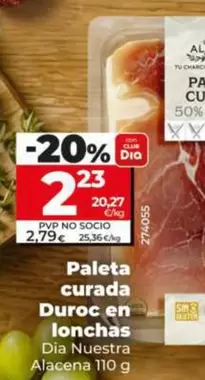 Dia Nuestra Alacena - Paleta Curada Duroc En Lonchas 110 G