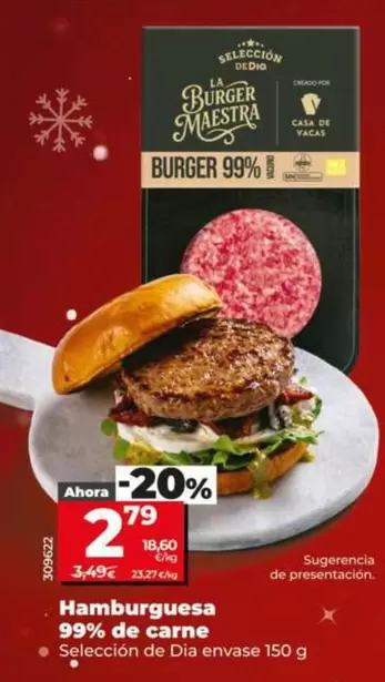 Seleccion De Dia - Hamburguesa 99% De Carne Envase 150 G