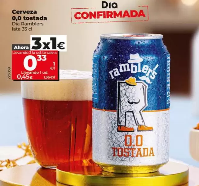 Dia Ramblers - Cerveza 0,0 Tostada 