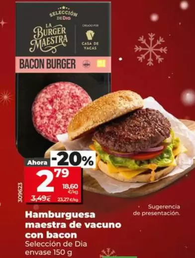 Seleccion De Dia - Hamburguesa Maestra De Vacuno Con Bacon 