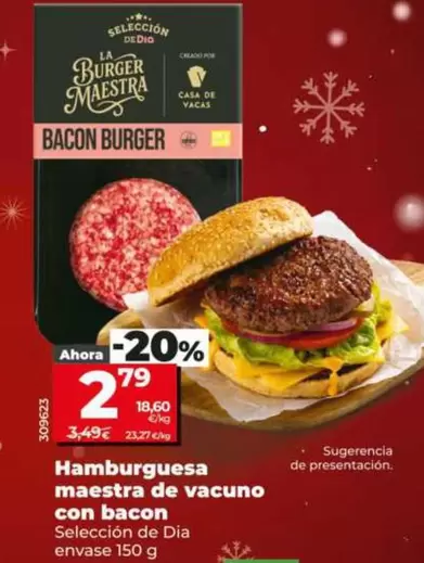 Seleccion De Dia - Hamburguesa Maestra De Vacuno Con Bacon