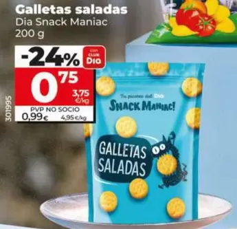 Dia Snack Maniac - Galletas Saladas  200 G