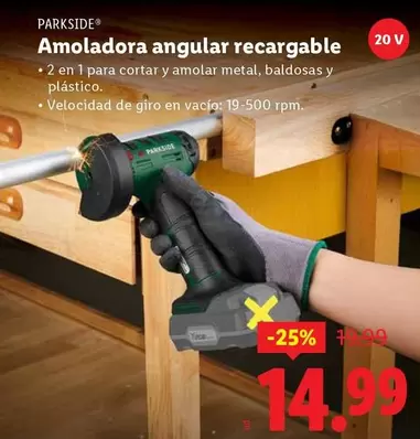 Parkside - Amoladora Angular Recargable