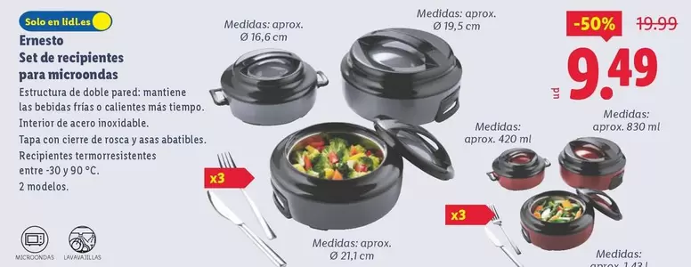 Ernesto - Set De Recipientes Para Microondas
