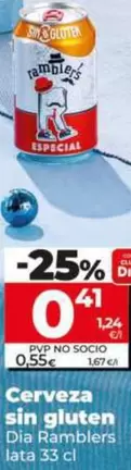 Dia Ramblers - Cerveza Sin Gluten Lata 33 Cl