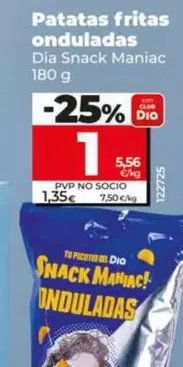 Dia Snack Maniac - Patatas Fritas Onduladas 180 G