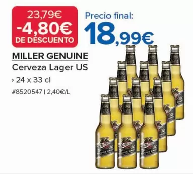 Miller - Cerveza Lager Us