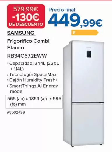Samsung - Frigorifico Combi Blanco Rb34c672eww