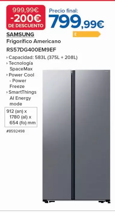 Samsung - Frigorifico Rs57dg4600eme9ef