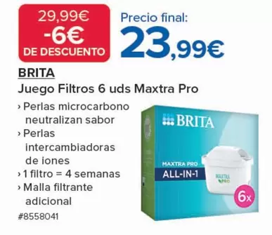Brita - Juego Filtros 6 Uds Maxtra Pro