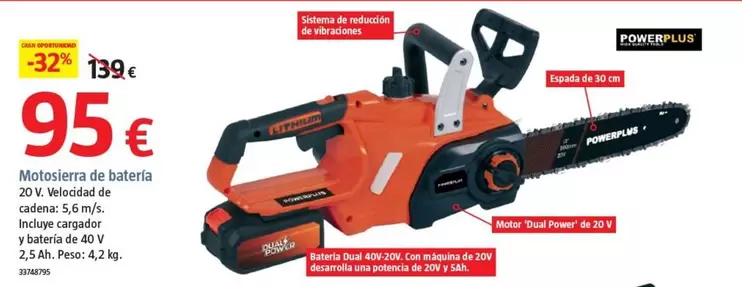 Power Plus - Motosierra De Batería