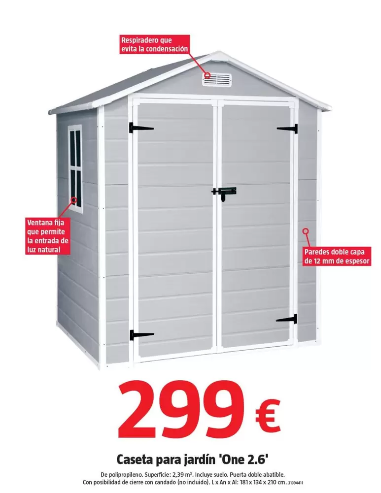 Caseta Para Jardín 'One 2.6'