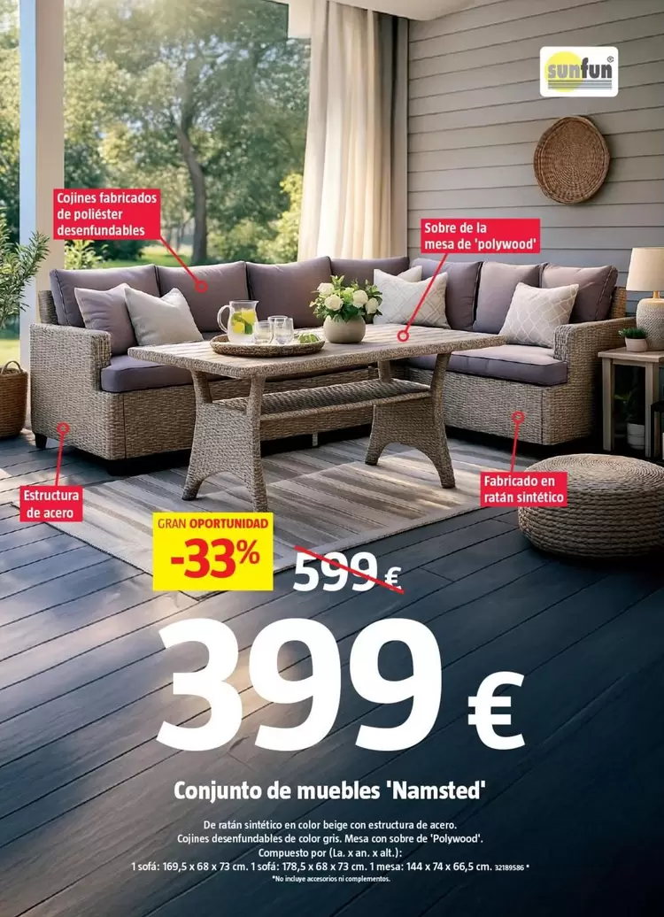 Sunfun - Conjunto De Muebles 'Namsted'