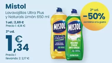 Mistol - Lavavajillas Ultra Plus Y Naturals Limón