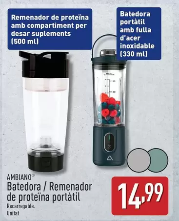 Ambiano - Batedora/Remenador De Proteïna Portàtil 