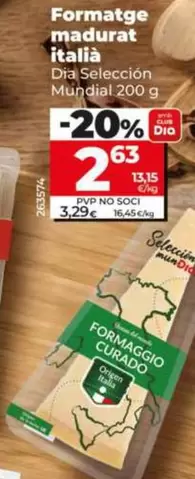 Dia Seleccion Mundial - Queso Curado Italiano 200 G