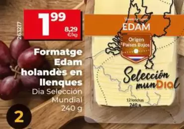Dia Seleccion Mundial - Queso Edam Holandes En Lonchas 240 G