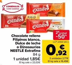 Nestlé - Chocolate Relleno Filipinos Blanco, Dulce De Leche O Dinosaurios Extrafino