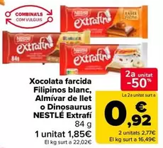 Nestlé - xocolata farcida Filipinos blanc, almivar de llet o dinosaurus