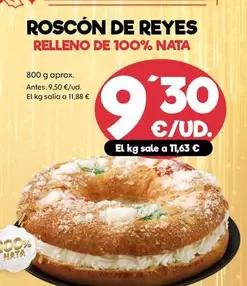 Roscon De Reyes Relleno De 100% Nata