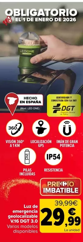 Luz De Emergencia Geolocalizable  V16 Dgt 30