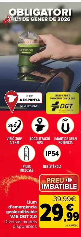 Luz De Emergencia Geolocalizable  V16 Dgt 30