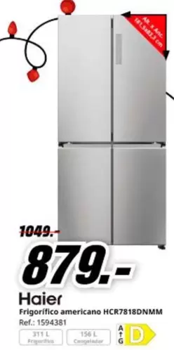 Haier -  Frigorifica Americano HCR7818DNMM