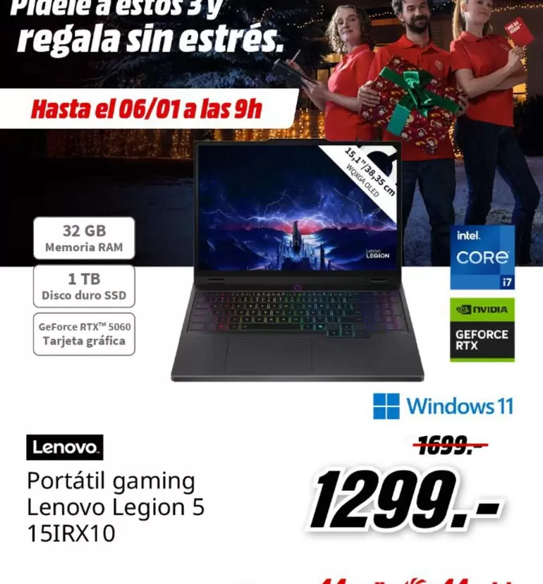 Lenovo - Portatil Gaming  Legion 5 15IRX10