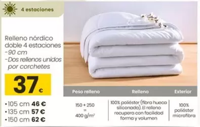 Relleno Nórdico Doble 4 Estacione