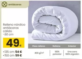 Relleno Nórdico Antiácaros Cálido 