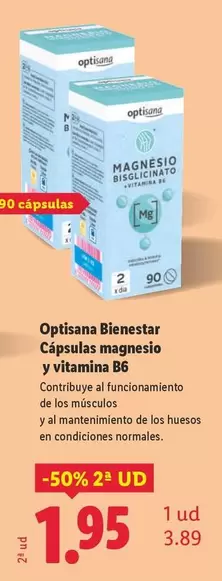 Optisana - Bienestar Cápsulas Magnesio Y Vitamina B6