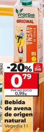 Vegedia - Bebida De Avena De Origen Natural 