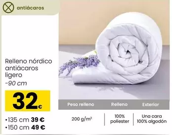 Relleno Nórdico Antiácaros Ligero