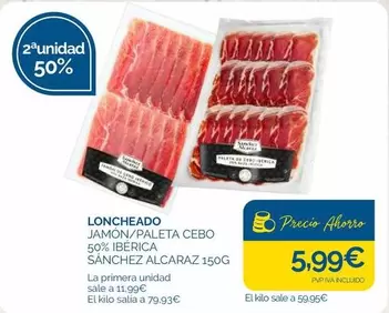 Sánchez Alcaraz - Loncheado Jamon/ Paleta Cebo 50% Iberica