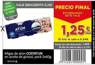 Costatun - Migas De Atun En Aceite De Girasol