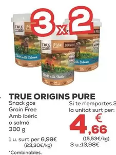 True Origins - Pure Snack Perro Grain Free Con Iberico O Salmon
