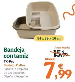 Tk-Pet - Bandeja Con Tamiz 