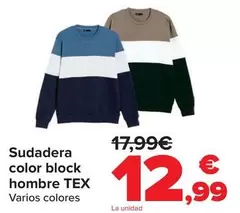 TEX - Sudadera Color Block Hombre
