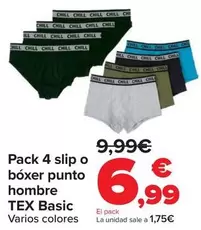 Tex Basic - Pack 4 Slip O Boxer Punto Hombre